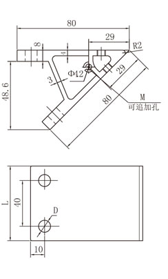80*規格鋁型材45度角碼物理參數1